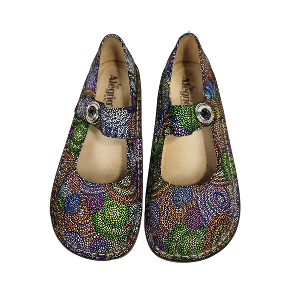 Alegria Paloma Bullseye Leather Mary Jane Clogs Multicolor     Size 41 - Picture 8 of 12